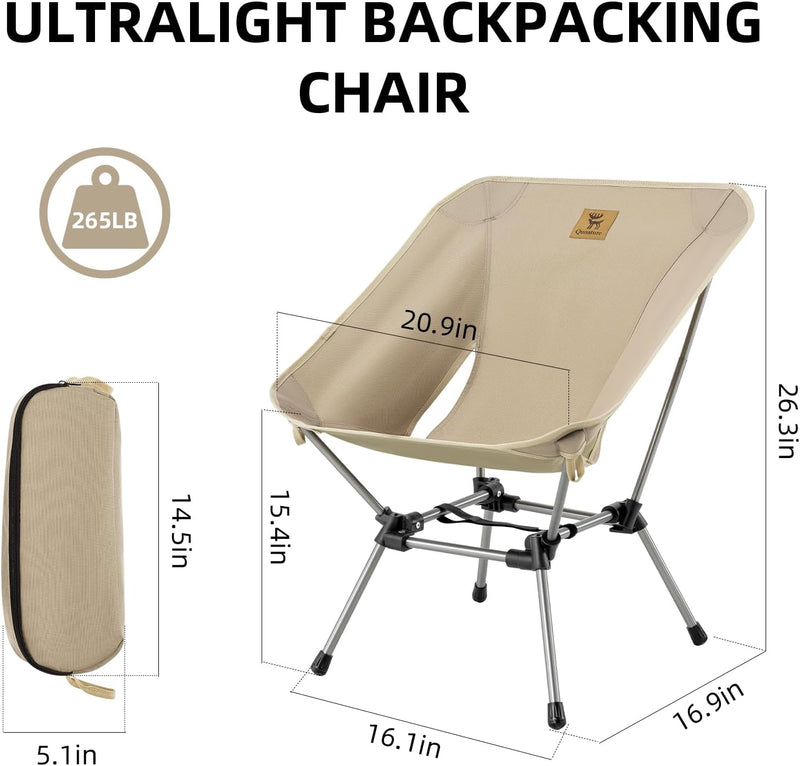 Load image into Gallery viewer, Qunature Ultra Lightweight Folding Camp Chair with Storage Bag Supports 260 lbs
