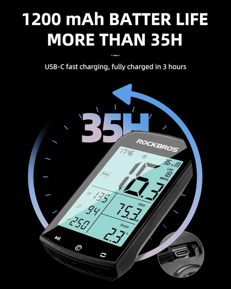 Load image into Gallery viewer, ROCKBROS M1 Wireless Bike Computer GPS 2.9-inch LCD Waterproof Fast Charging
