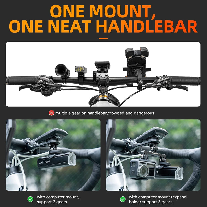 Load image into Gallery viewer, ROCKBROS Out Front Bike Mount Cycling Computer Mount Bike Handlebar 1.25''/ 31.8mm
