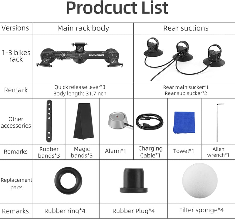 Load image into Gallery viewer, ROCKBROS Electric Suction Cup Bike Rack for 1-3 Bikes Safe Mount
