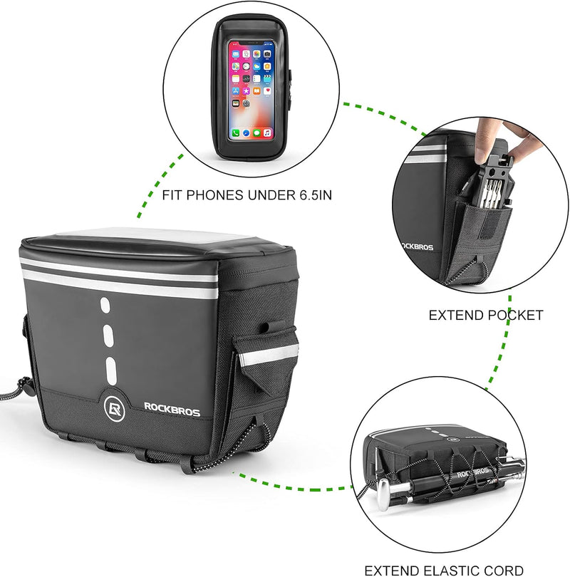 Load image into Gallery viewer, ROCKBROS Bike Handlebar Bag Bicycle Front Storage Bags
