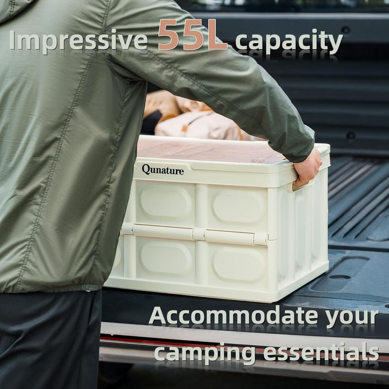 Load image into Gallery viewer, Qunature 55L Collapsible Storage Bin with Lid and Handle
