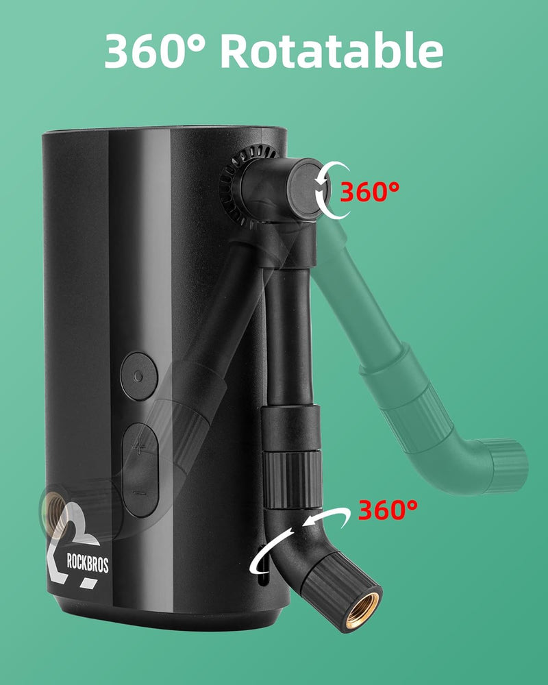 Load image into Gallery viewer, ROCKBROS Mini Bike Tire Pump 150PSI Fast Inflate Auto-Shutoff Digital Gauge
