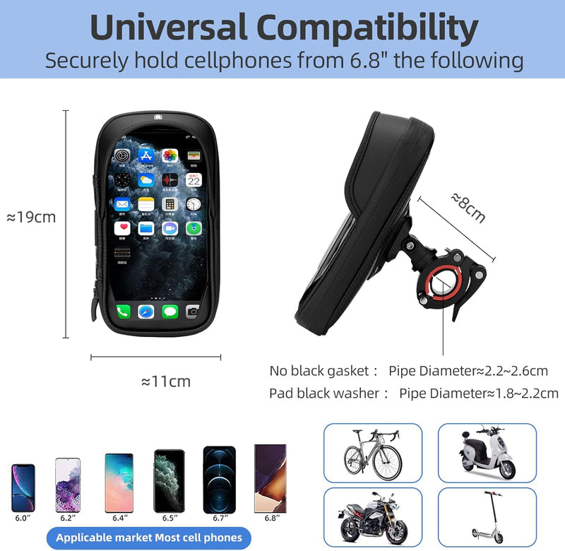 Load image into Gallery viewer, Waterproof Motorcycle Handlebar Phone Bag
