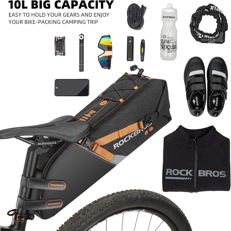 Load image into Gallery viewer, ROCKBROS 10L Waterproof Bike Saddle Bag Large Capacity Easy Install
