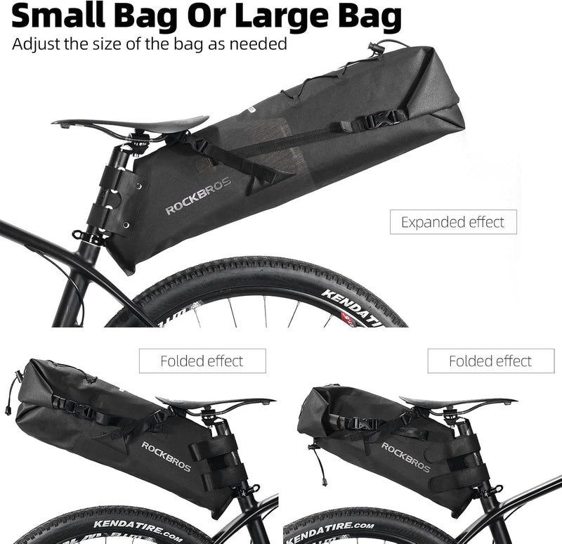 Load image into Gallery viewer, ROCKBROS Waterproof Bikepacking Saddle Bag 14L Adjustable Capacity Easy Install
