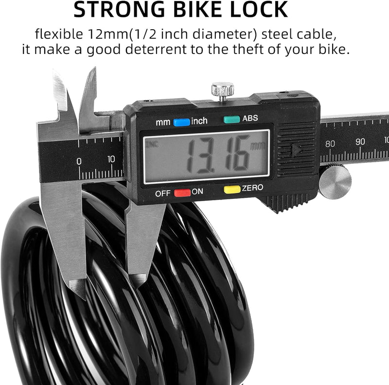 Load image into Gallery viewer, ROCKBROS 3ft Bike Cable Lock - Secure, Lightweight with Mounting Bracket
