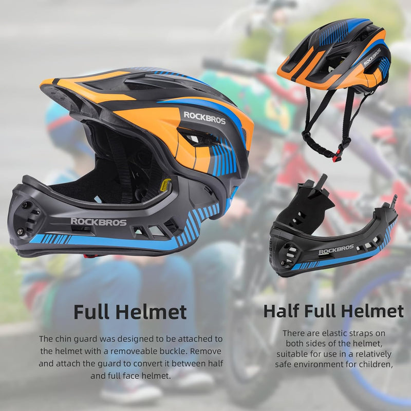 Load image into Gallery viewer, ROCKBROS Kids Full Face Helmet Detachable for Youth Child Boys Girls Ages 3-16
