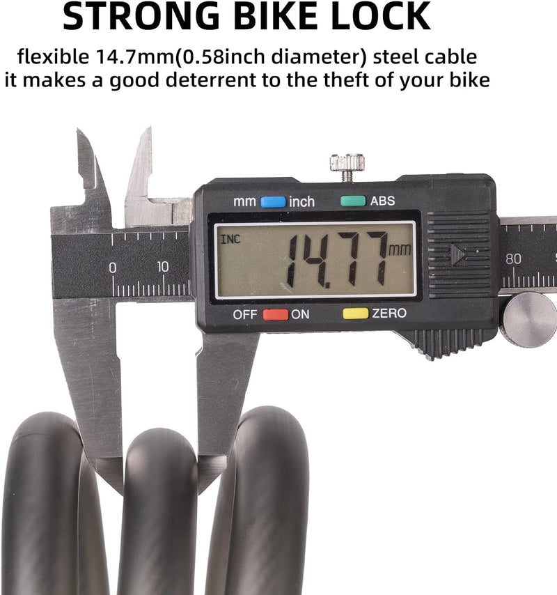 Load image into Gallery viewer, ROCKBROS 3ft Bike Cable Lock - Secure, Lightweight with Mounting Bracket
