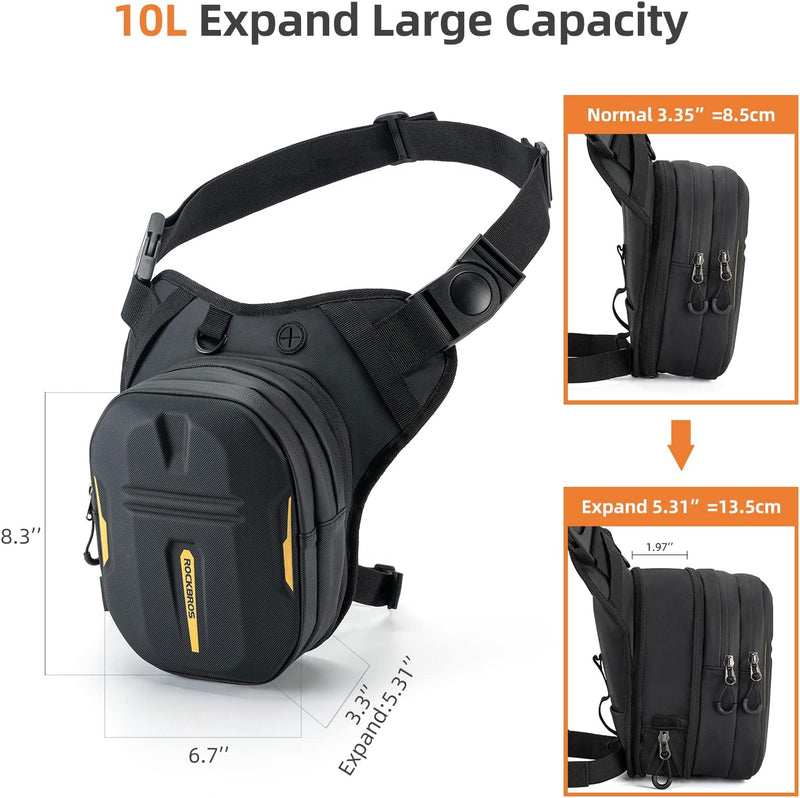 Load image into Gallery viewer, ROCKBROS 3-IN-1 Motorcycle Leg Bag Waterproof, Multi-Functional 10L Pack
