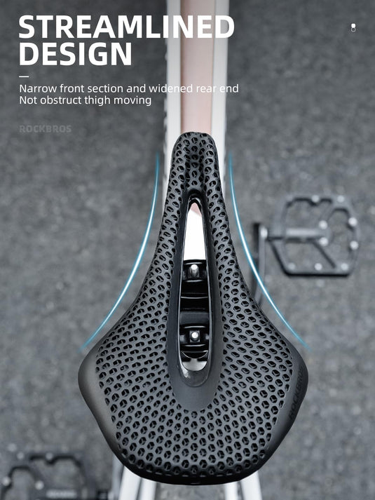 ROCKBROS 3D Printed Carbon Bike Saddle Ergonomic Ultralight Seat