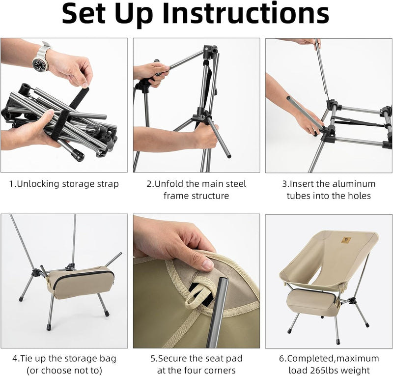 Load image into Gallery viewer, Qunature Ultra Lightweight Folding Camp Chair with Storage Bag Supports 260 lbs

