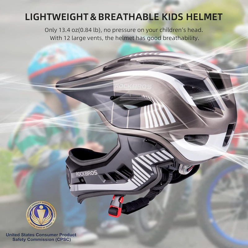 Load image into Gallery viewer, ROCKBROS Kids Full Face Helmet Detachable for Youth Child Boys Girls Ages 3-16
