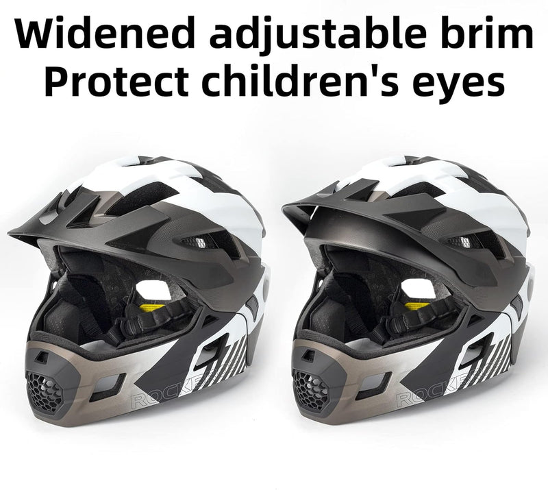 Load image into Gallery viewer, ROCKBROS Kids Full Face Bike Helmet Ages 5-14 Anti-Collision Detachable Chin
