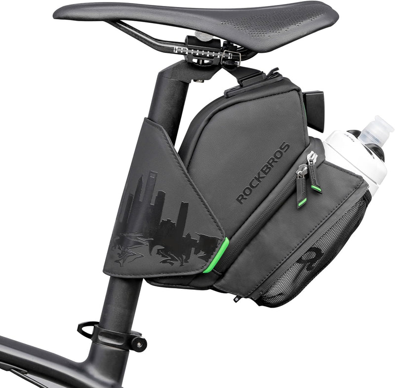Load image into Gallery viewer, ROCKBROS Waterproof Bike Saddle Bag with Water Bottle Holder
