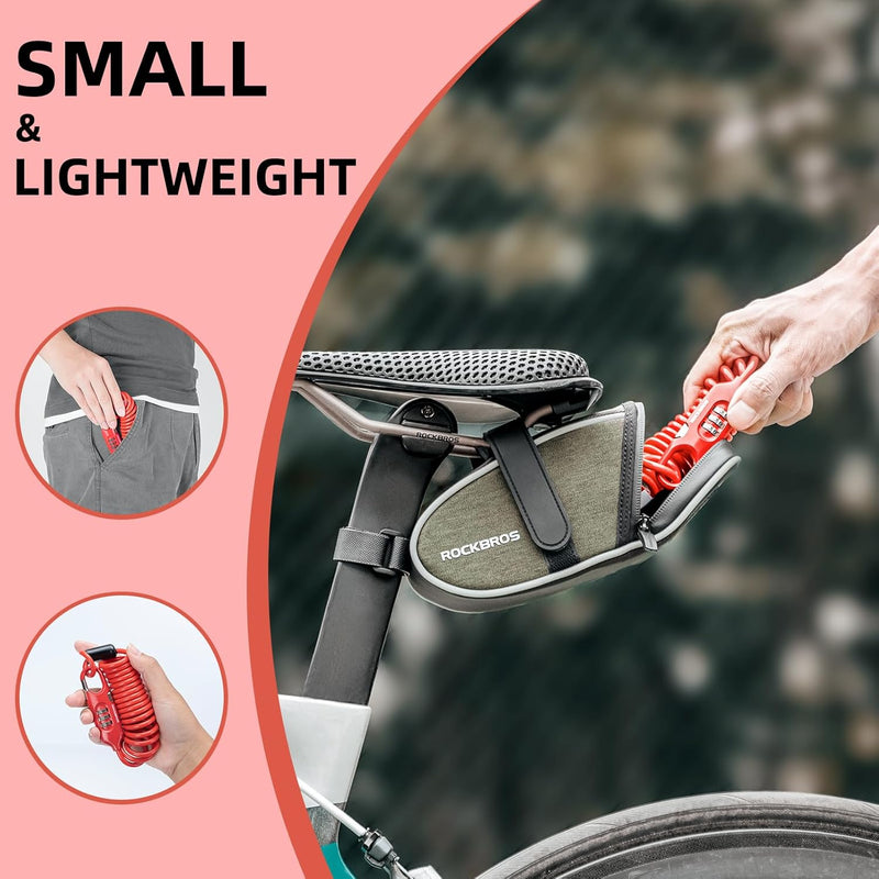 Load image into Gallery viewer, ROCKBROS Bike Lock Cable Combination Bicycle Lock - 6FT Long, Portable, Anti-Theft
