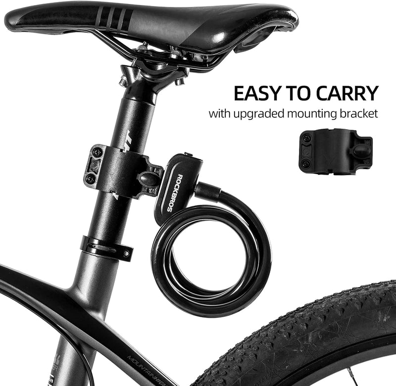 Load image into Gallery viewer, ROCKBROS 3ft Bike Cable Lock - Secure, Lightweight with Mounting Bracket
