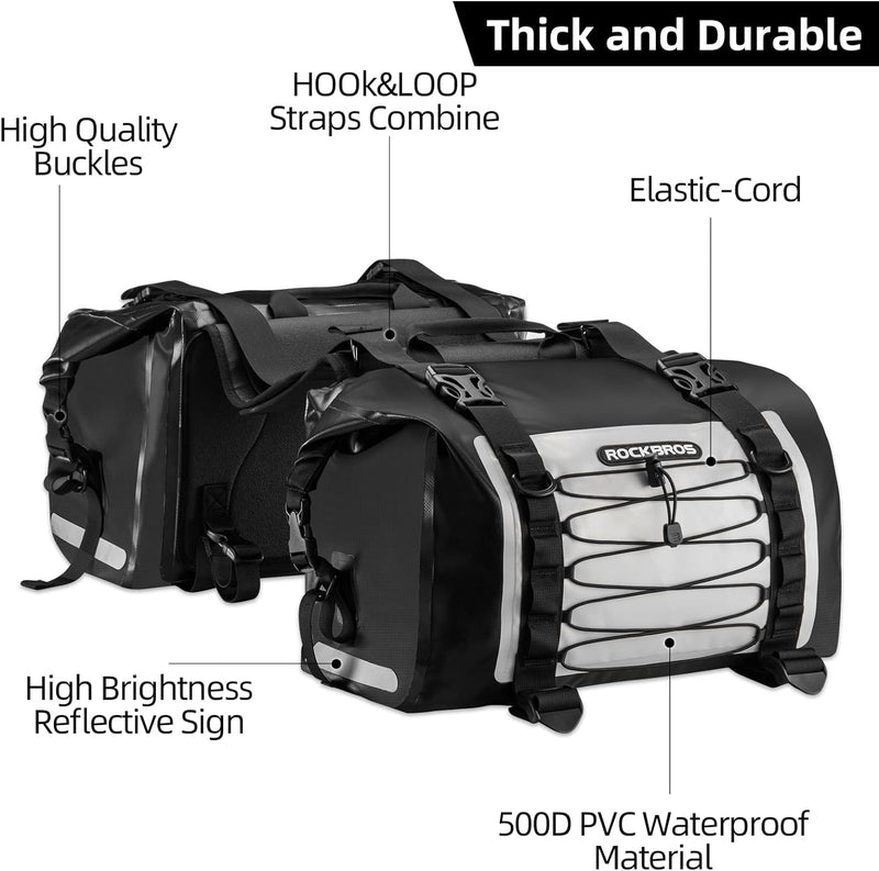 Load image into Gallery viewer, ROCKBROS 60L Waterproof Motorcycle Saddle Bags Durable Removable 2 PCS
