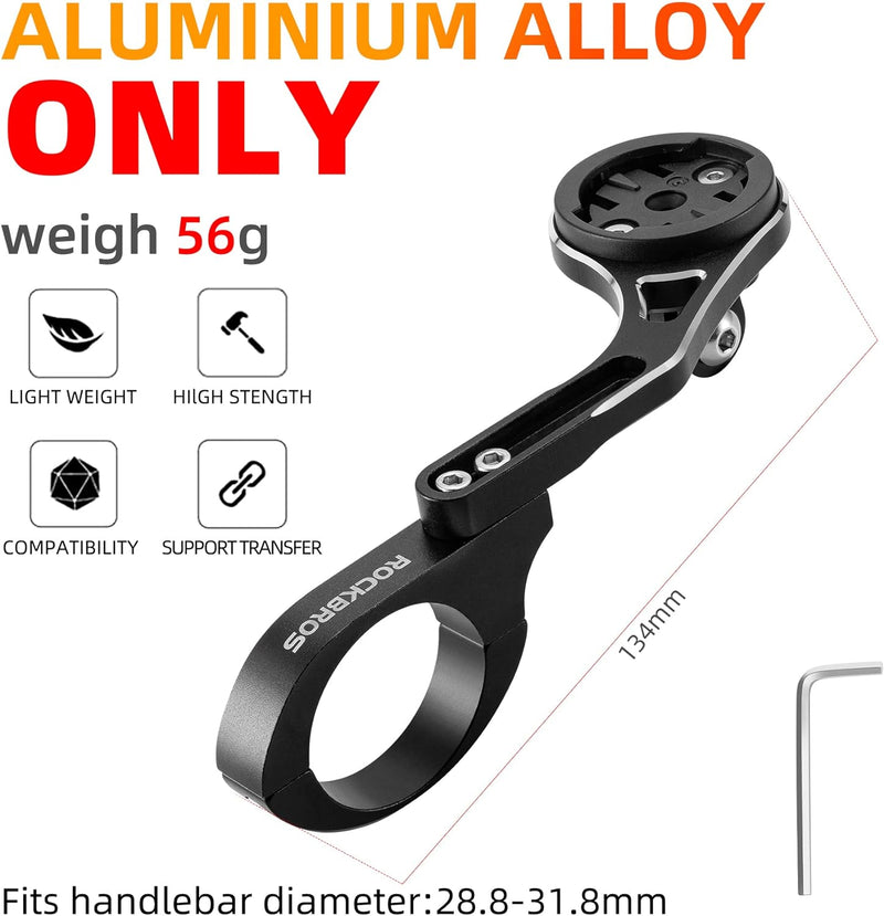 Load image into Gallery viewer, ROCKBROS Out Front Bike Mount Cycling Computer Mount Bike Handlebar 1.25''/ 31.8mm
