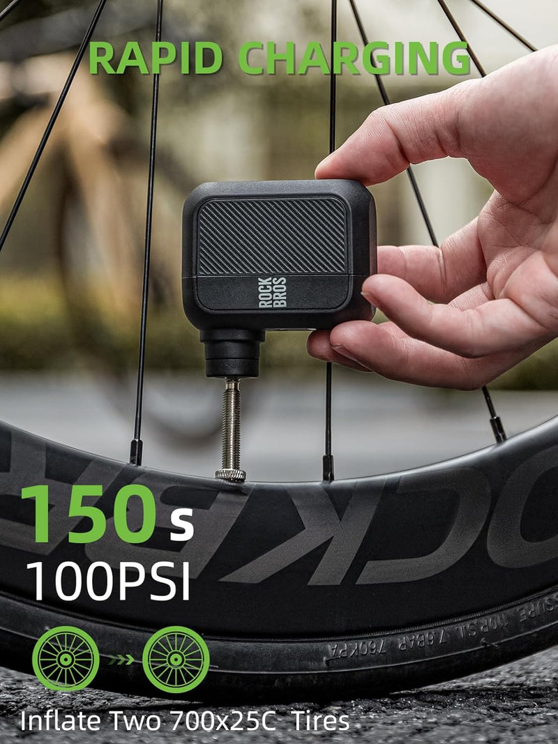 Load image into Gallery viewer, ROCKBROS AS110 Mini Electric Bike Tire Pump 100PSl
