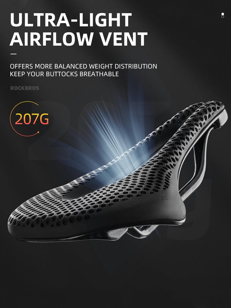 Load image into Gallery viewer, ROCKBROS 3D Printed Carbon Bike Saddle Ergonomic Ultralight Seat
