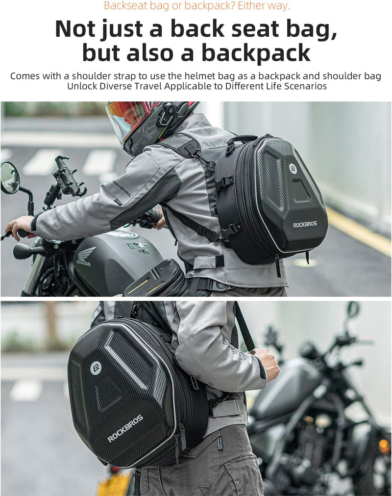 Load image into Gallery viewer, ROCKBROS 35L Hard Shell Motorcycle Tail Bag Waterproof Expandable Durable
