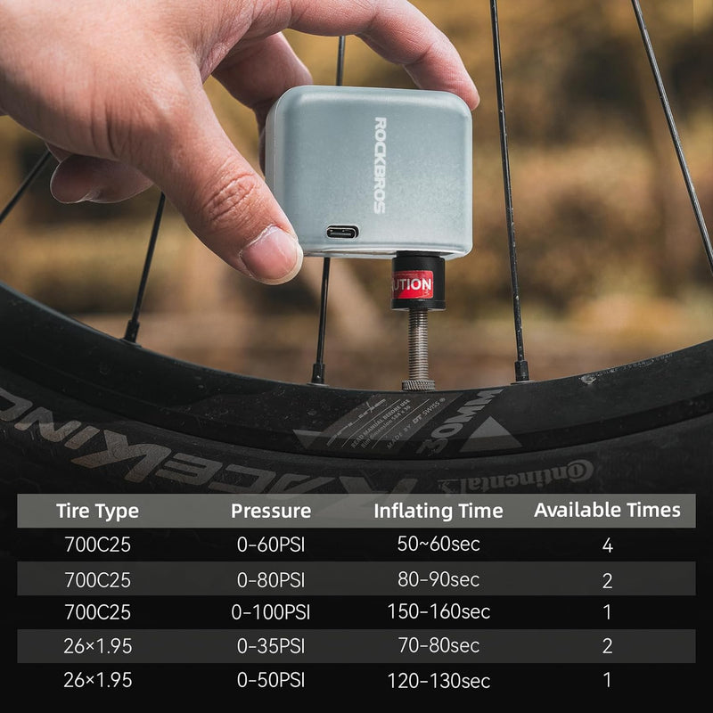 Load image into Gallery viewer, ROCKBROS AS1 Mini Electric Bike Tire Pump 100PSI
