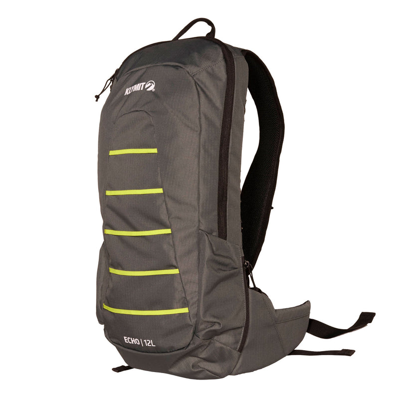 Load image into Gallery viewer, Klymit Echo 12L Hydration Pack with reflective yellow stripes and brand logo.
