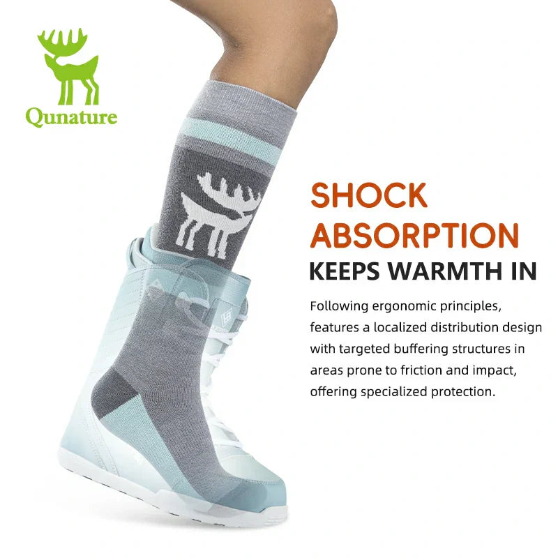 Load image into Gallery viewer, Qunature Wool Ski Socks Winter Warmth Shock Absorption for Skiing Comfort
