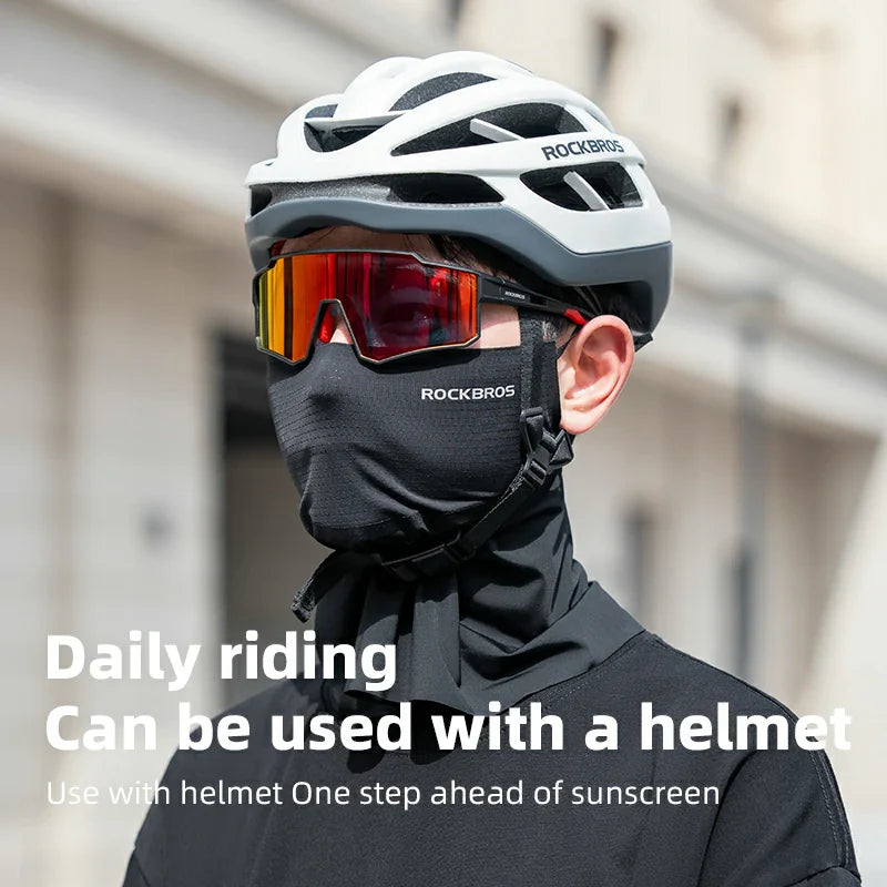 Load image into Gallery viewer, ROCKBROS Cooling Neck Gaiter with Ear Loops – UV Protection for Cycling
