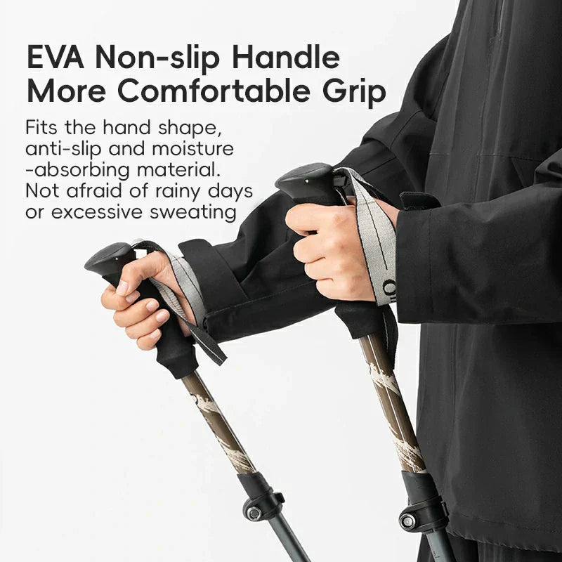 Load image into Gallery viewer, Qunature Foldable Lightweight Aluminum Trekking Pole with Adjustable Height and Grip
