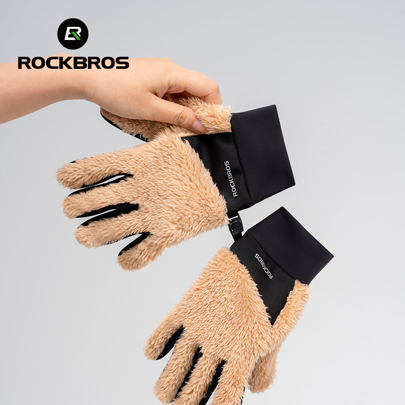 Load image into Gallery viewer, ROCKBROS Winter Touch Screen Plush Warm Gloves for Men Women
