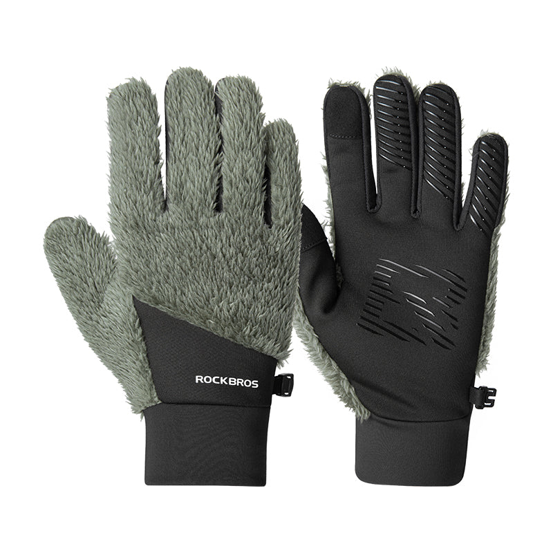 Load image into Gallery viewer, ROCKBROS Winter Touch Screen Plush Warm Gloves for Men Women
