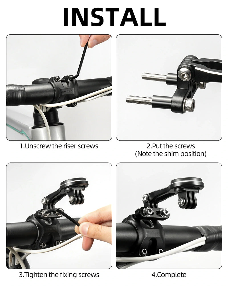 Load image into Gallery viewer, ROCKBROS Bike Computer Mount Out-Front Aluminum Integrated Bicycle Cycling Computer Mount
