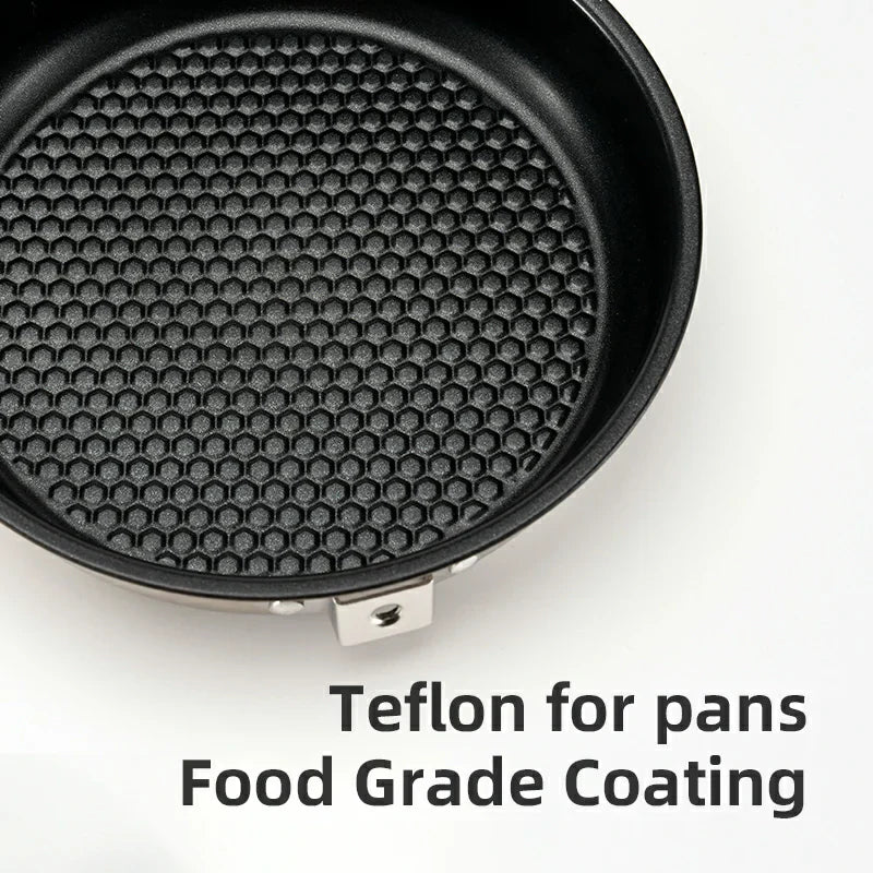 Load image into Gallery viewer, Qunature 304 Stainless Steel 5-Piece Camping Cookware Set with Teflon Coating
