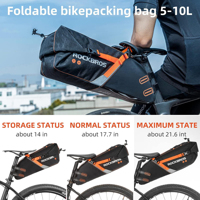 Load image into Gallery viewer, ROCKBROS 10L Waterproof Bike Saddle Bag Large Capacity Easy Install
