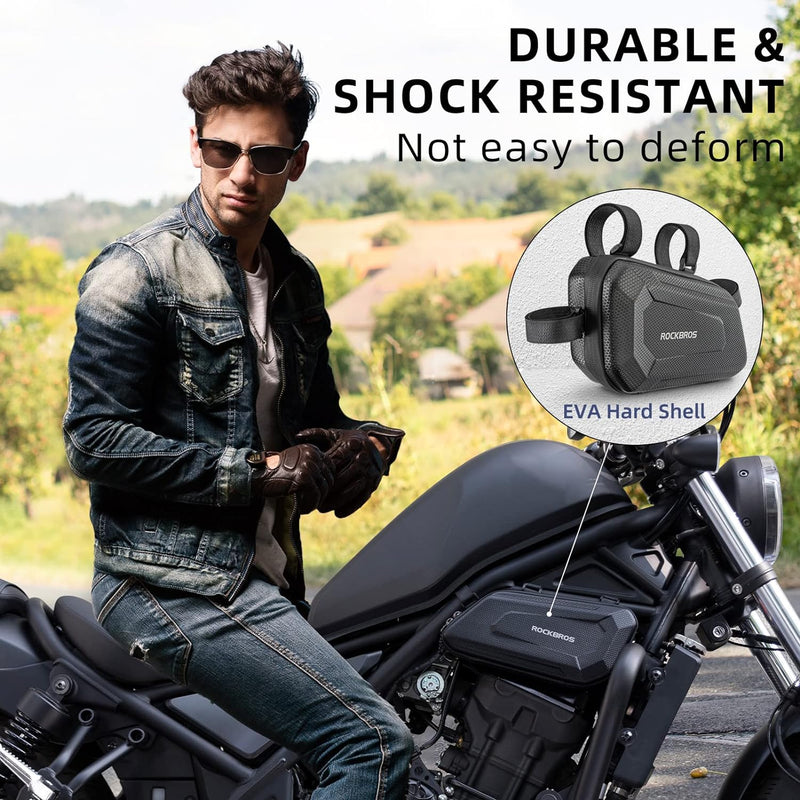 Load image into Gallery viewer, ROCKBROS EVA Hard Shell Motorcycle Tool Bag - Water-Resistant Triangle Side Bag
