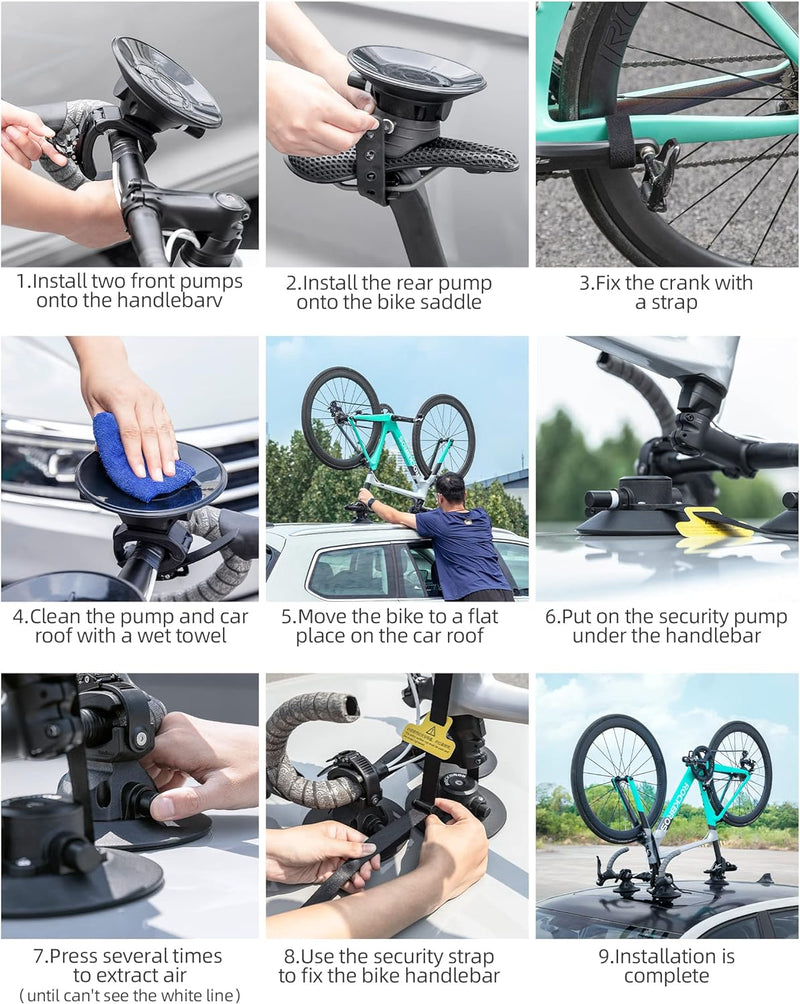 Load image into Gallery viewer, ROCKBROS Inverted Suction Cup Bike Rack Secure Mount for 1 Bike No Removal Needed
