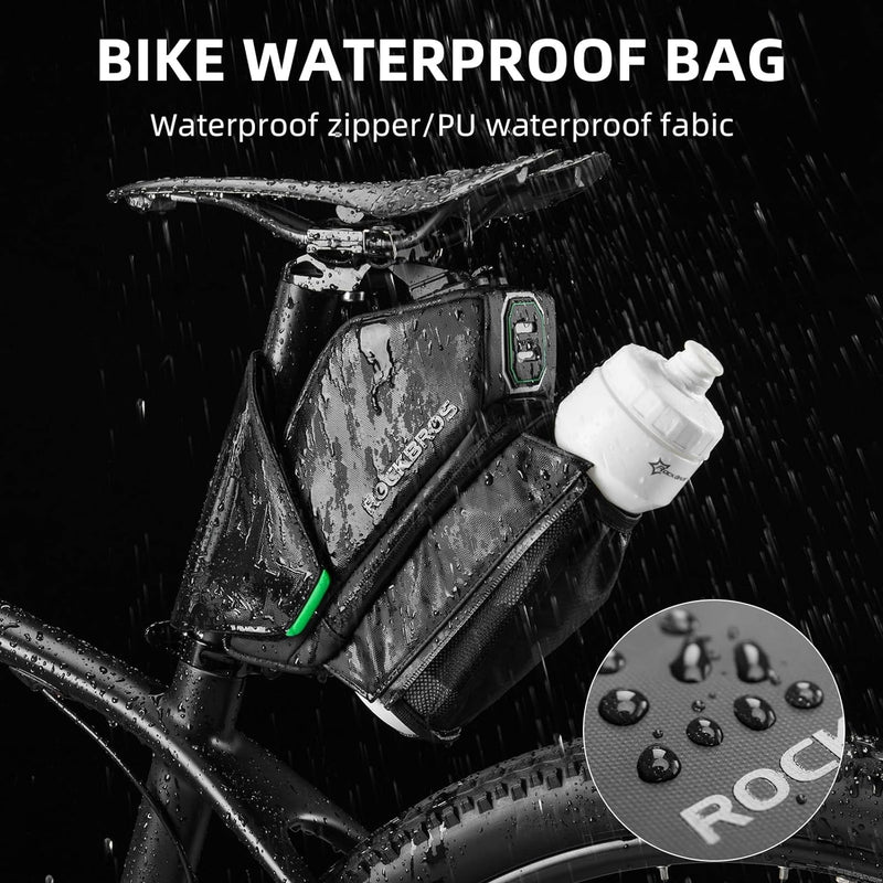 Load image into Gallery viewer, ROCKBROS Waterproof Bike Saddle Bag with Water Bottle Holder
