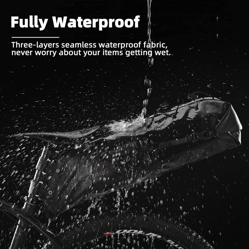 Load image into Gallery viewer, ROCKBROS Waterproof Bikepacking Saddle Bag 14L Adjustable Capacity Easy Install
