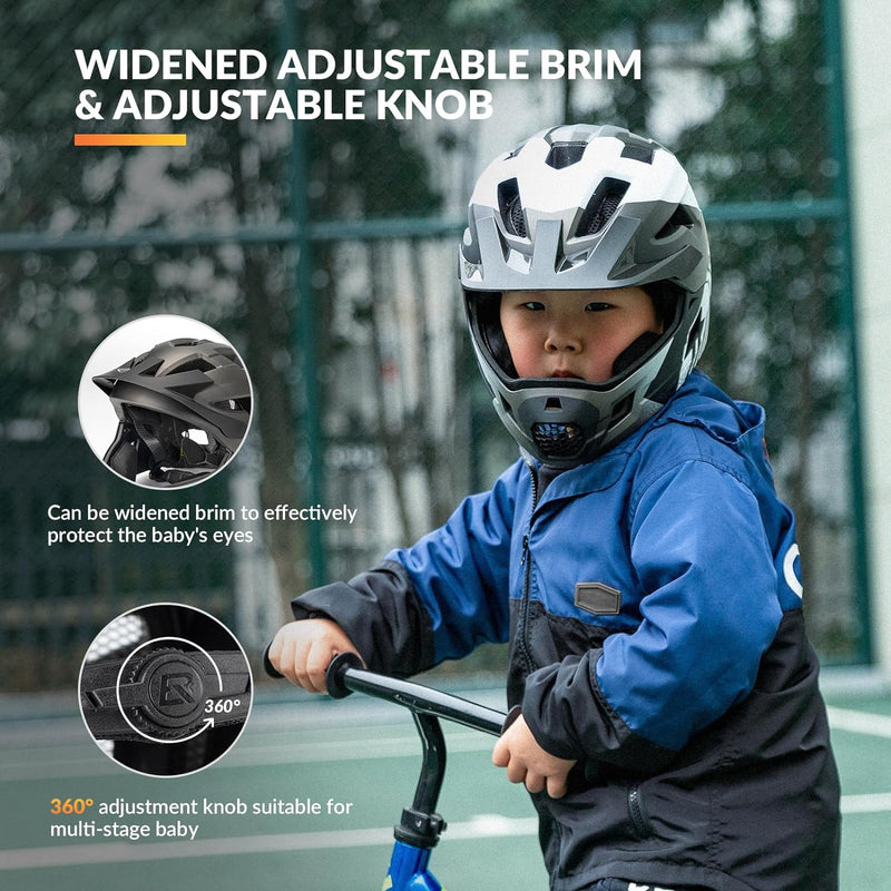 Load image into Gallery viewer, ROCKBROS Kids Full Face Bike Helmet Ages 5-14 Anti-Collision Detachable Chin
