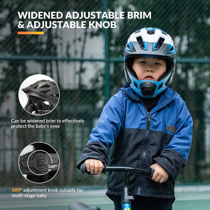Load image into Gallery viewer, ROCKBROS Kids Full Face Bike Helmet Ages 5-14 Anti-Collision Detachable Chin
