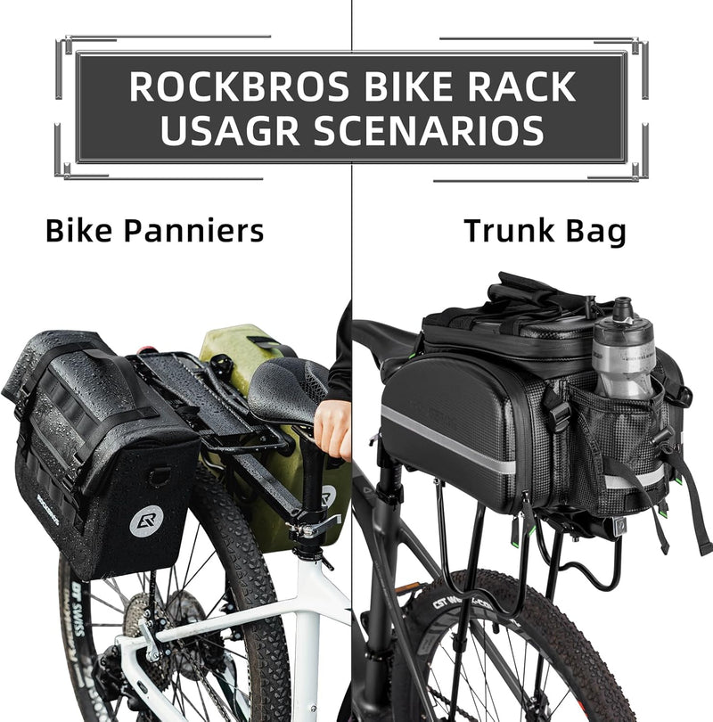 Load image into Gallery viewer, ROCKBROS Rear Bike Bicycle Cargo Rack Aluminum Alloy 115 lbs Capacity Black
