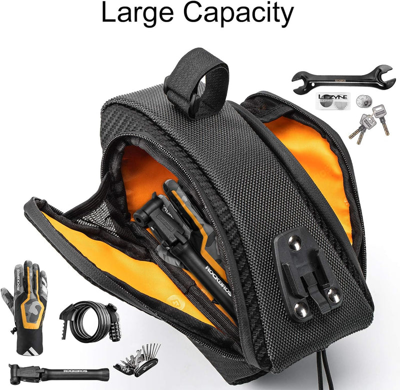 Load image into Gallery viewer, ROCKBROS Waterproof Bike Saddle Bag with Water Bottle Holder

