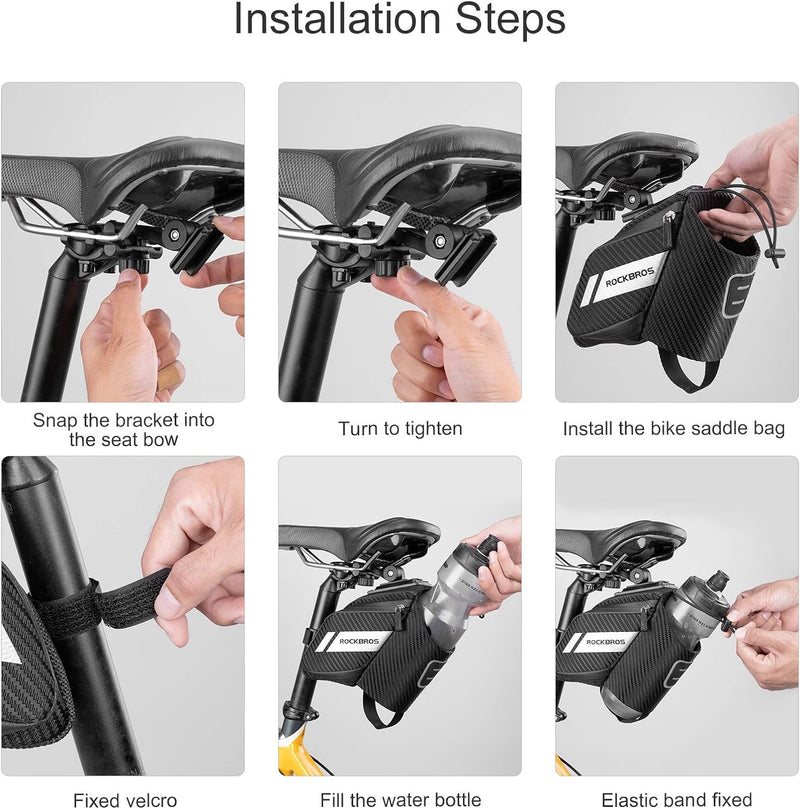 Load image into Gallery viewer, ROCKBROS Waterproof Bike Saddle Bag with Water Bottle Holder
