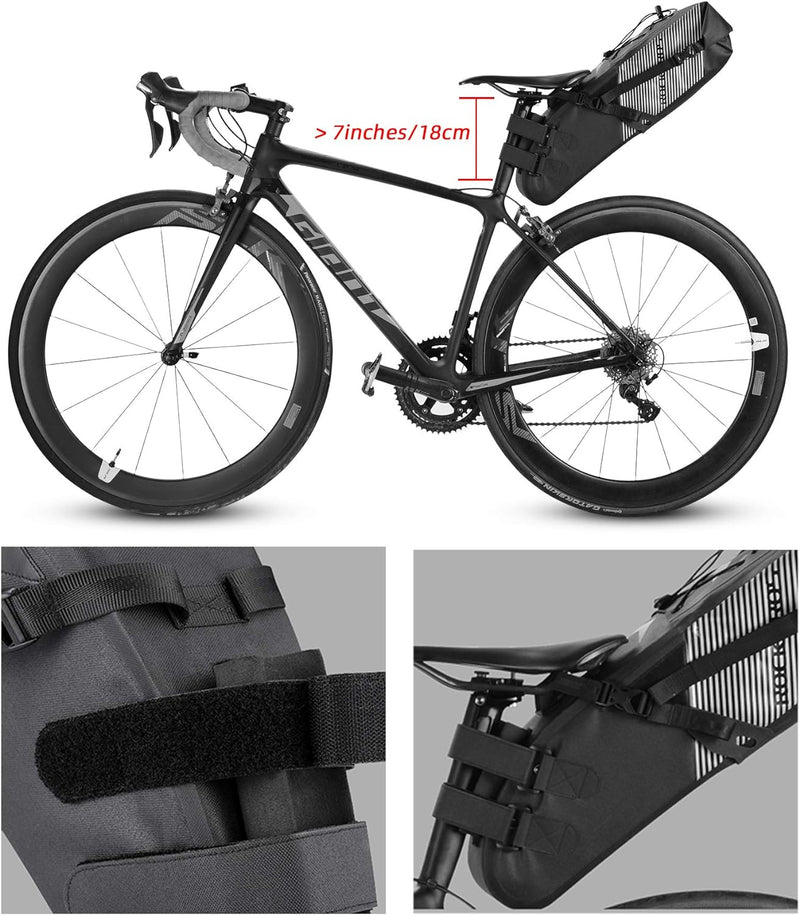 Load image into Gallery viewer, ROCKBROS Waterproof Bikepacking Saddle Bag 14L Adjustable Capacity Easy Install
