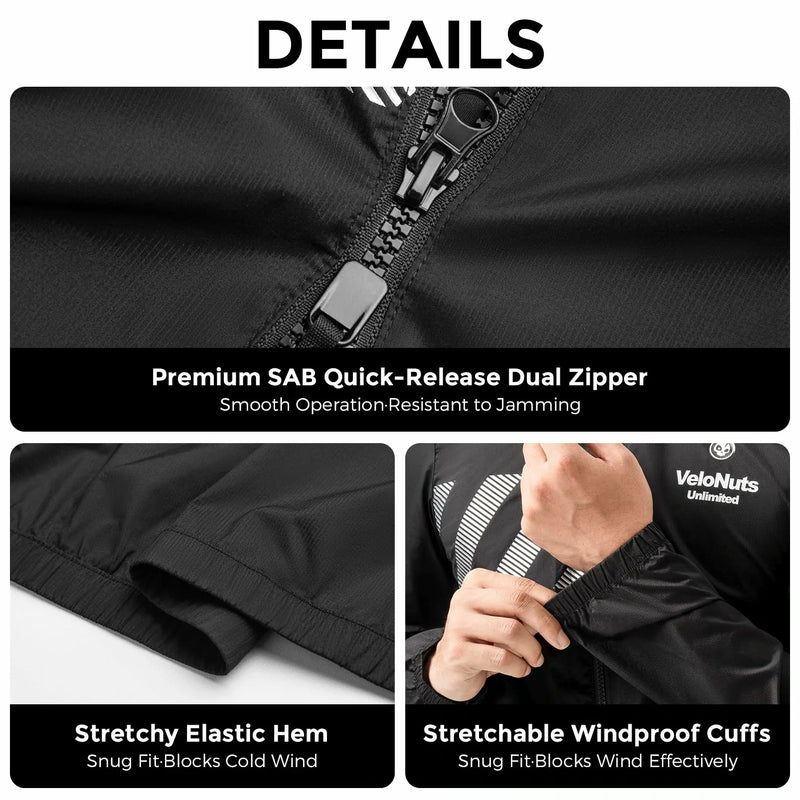 Load image into Gallery viewer, VNS Men's Cycling Jacket, Ultralight Windbreaker for Running Cycling Packable
