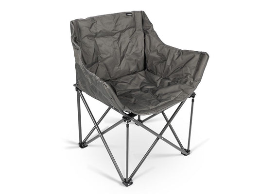 Alt text: "Front Runner Dometic Tub 180 foldable camping chair in a sturdy black frame on a white background, ideal for outdoor seating and adventure gear."
