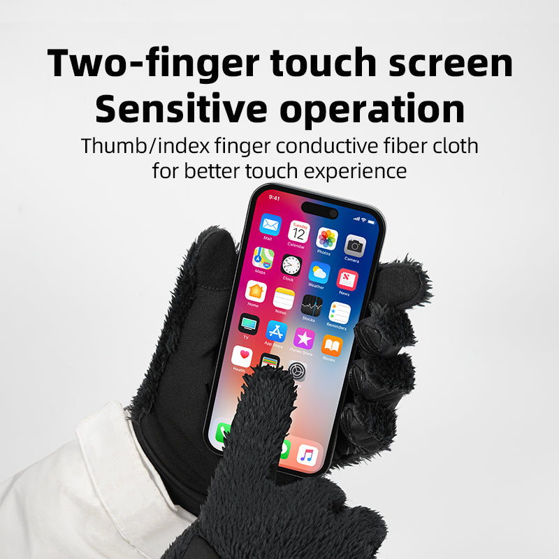Load image into Gallery viewer, ROCKBROS Winter Touch Screen Plush Warm Gloves for Men Women

