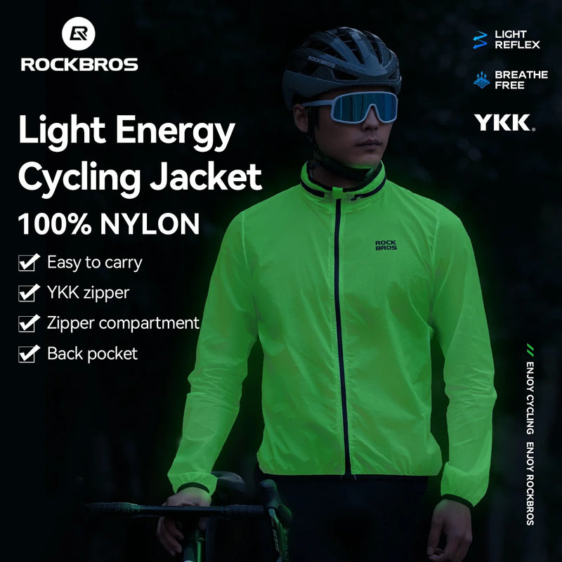 Load image into Gallery viewer, ROCKBROS Fluorescent Lightweight Cycling Phosphorescent Jacket Foldable
